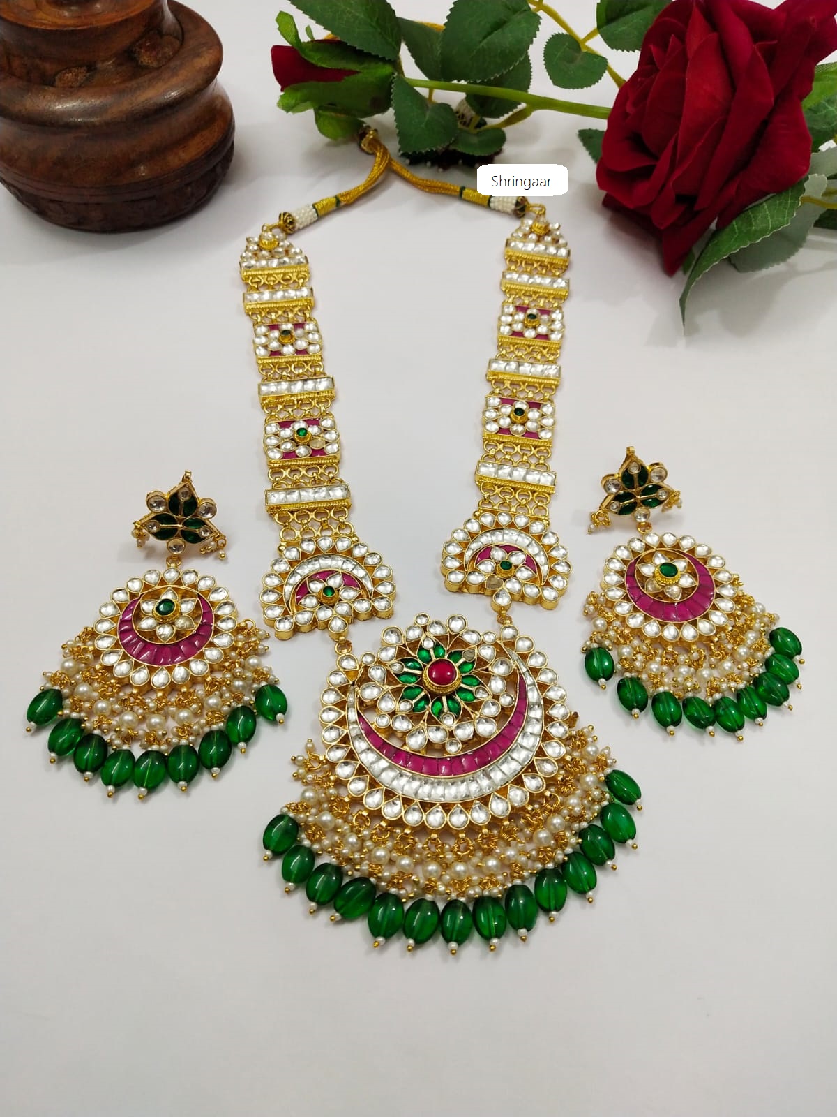 Long Kundan Royal Necklace Set