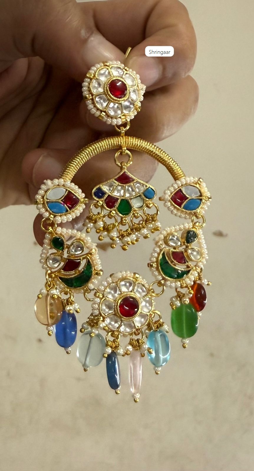 Statement Kundan Chaandbali Earrings